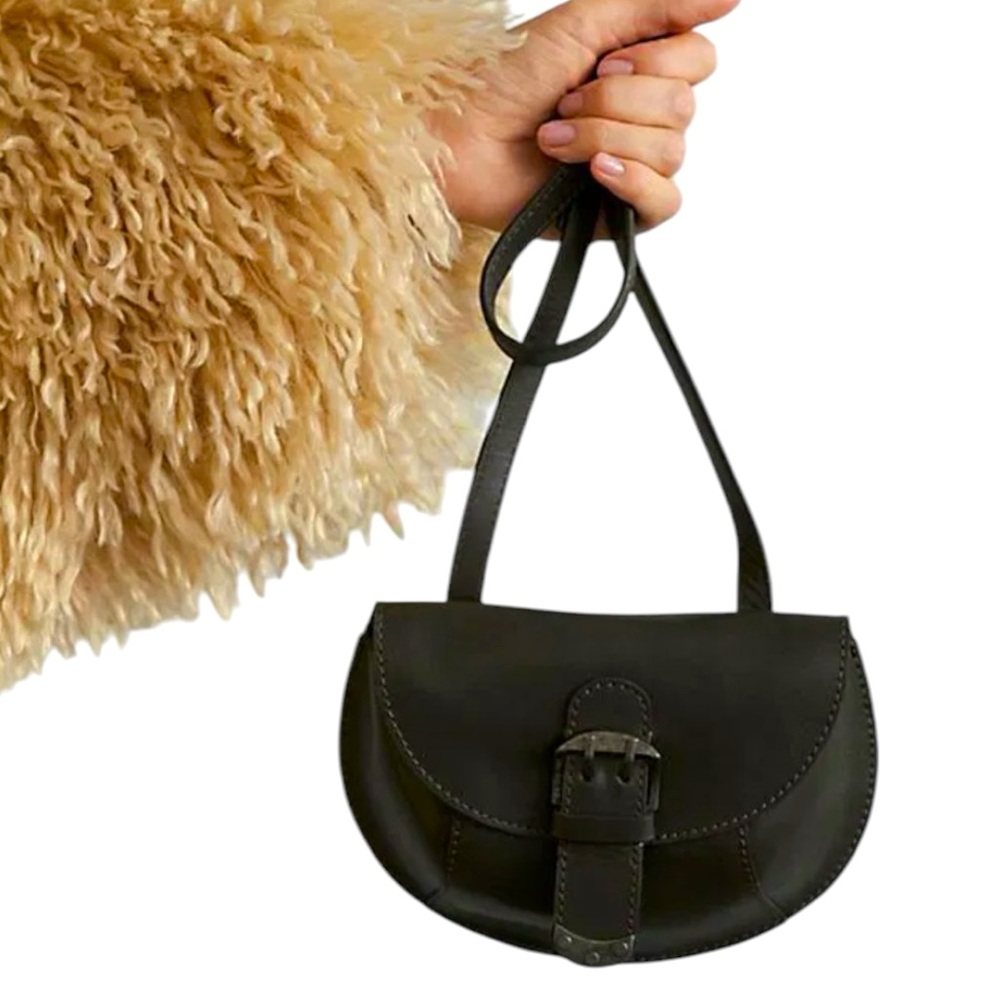 Free People leather crescent small crossbody purse